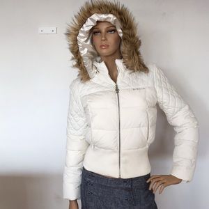 bebe long puffer coat